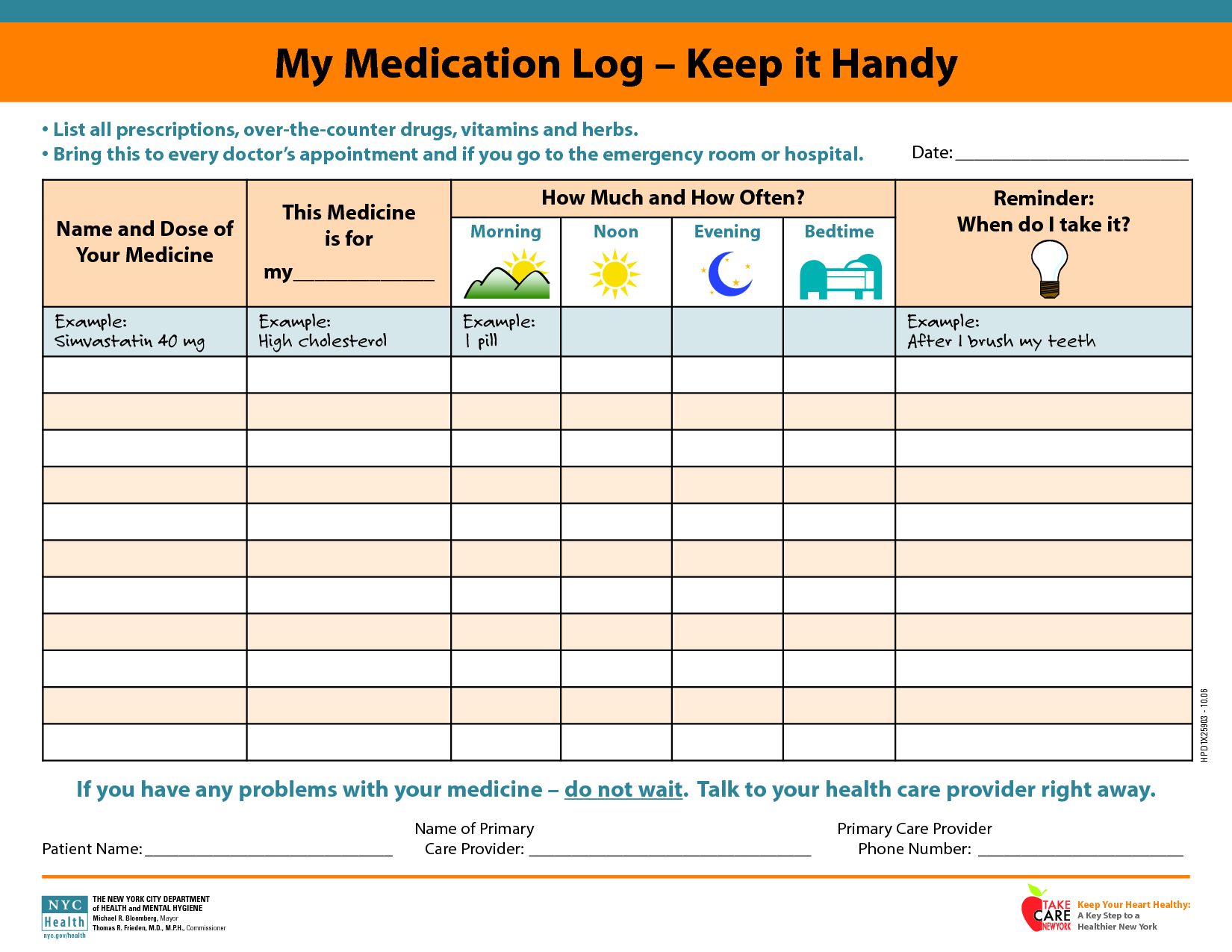 5 Best Images Of Free Printable Medication Log Sheets  | Haley - Free Printable Medicine Daily Chart