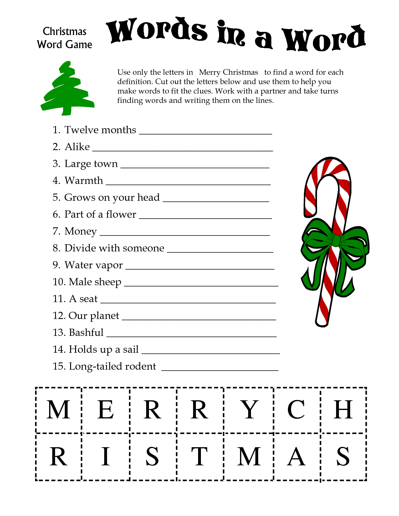 5 Images Of Free Printable Christmas Word Games | Printablee - Christmas Song Scramble Free Printable