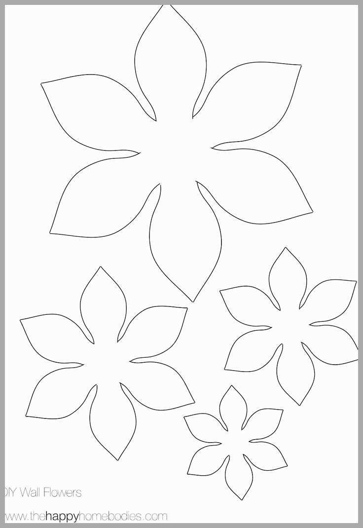 5 Petal Flower Template Printable - Happy Living - 5 Petal Flower Template Free Printable