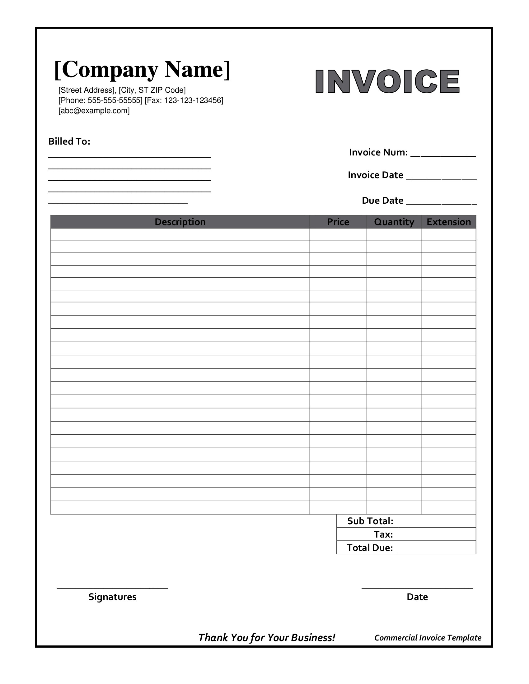50 Free Printable Invoice Template Pdf | Techdeally - Free Printable Invoices