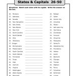 50 States Capitals List Printable | Back To School | Pinterest   Free Printable States And Capitals Worksheets