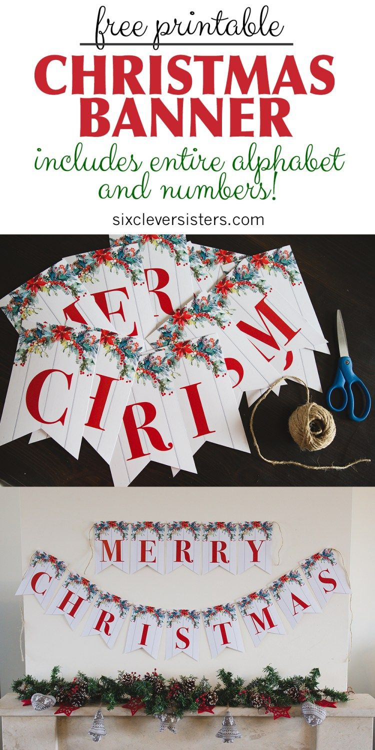 6 Free Printable Christmas Signs | Christmas | Pinterest | Christmas - Free Printable Christmas Banner