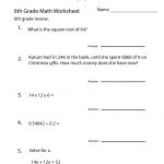 6 Grade Math Worksheets | Sixth Grade Math Practice Worksheet   Free   Year 6 Maths Worksheets Free Printable