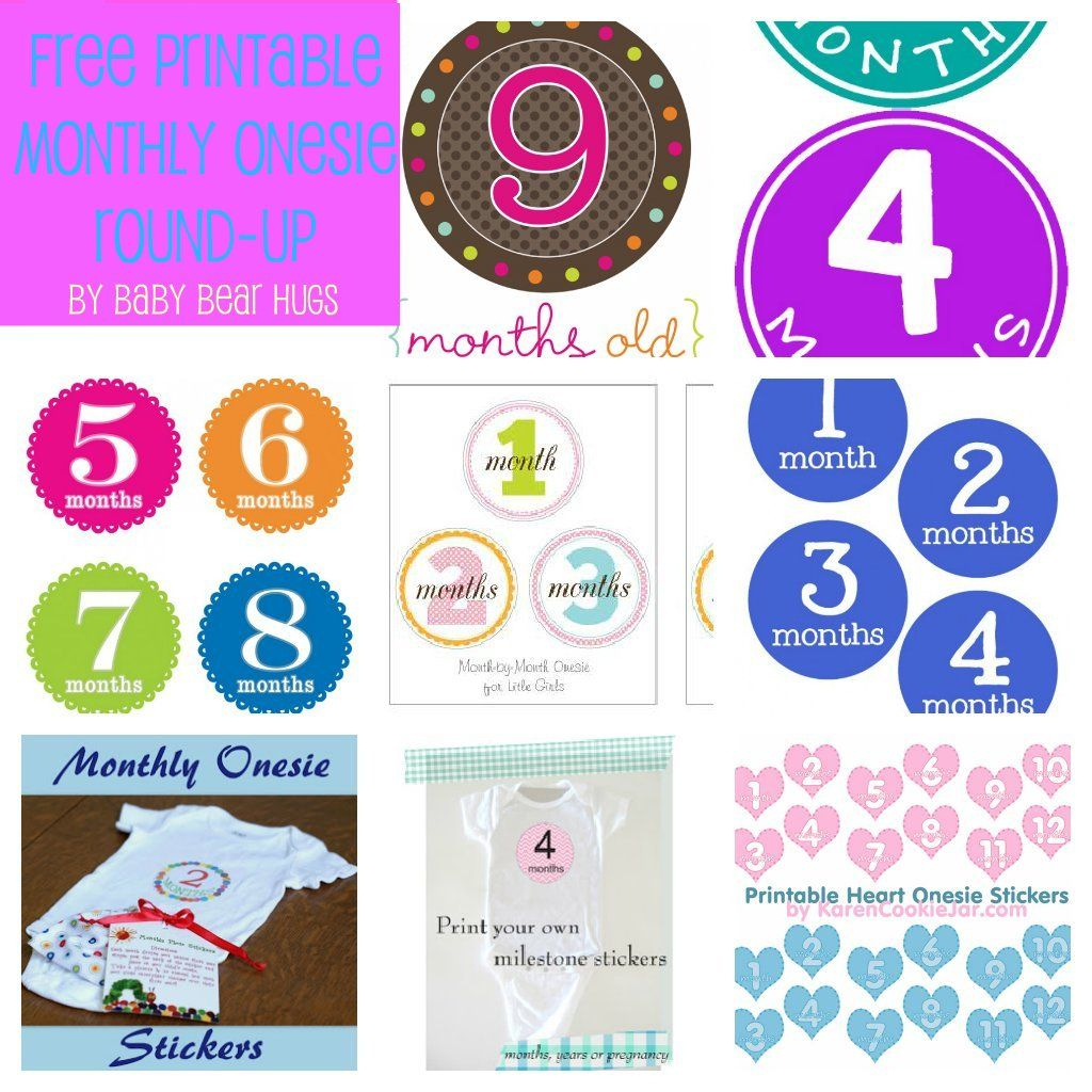 7 Free Printable Month Stickers Round-Up | Kiddos | Free Printables - Free Printable Baby Month Stickers