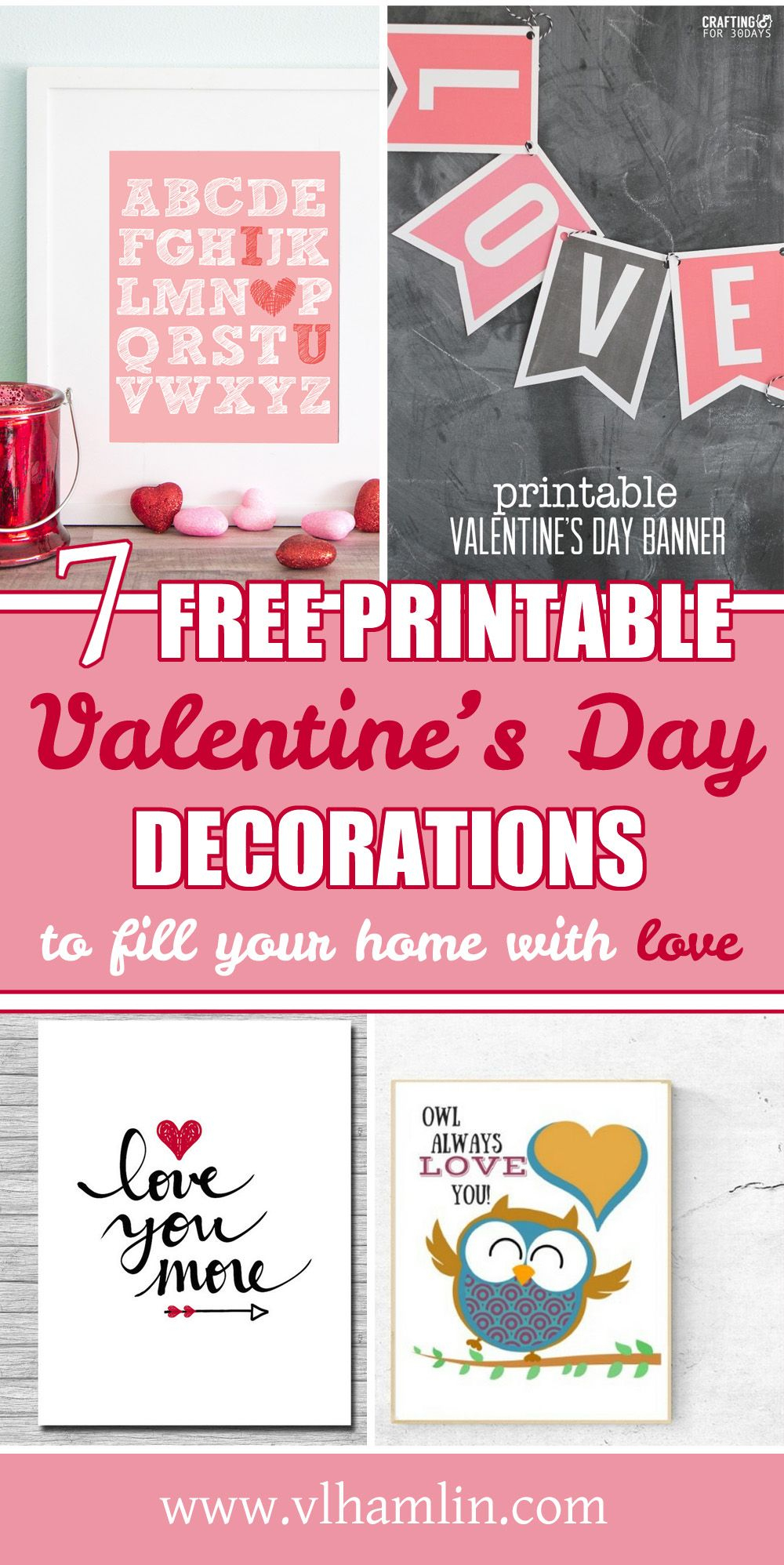 7 Free Printable Valentines Day Decorations To Fill Your Home With - Free Printable Valentine&amp;amp;#039;s Day Decorations