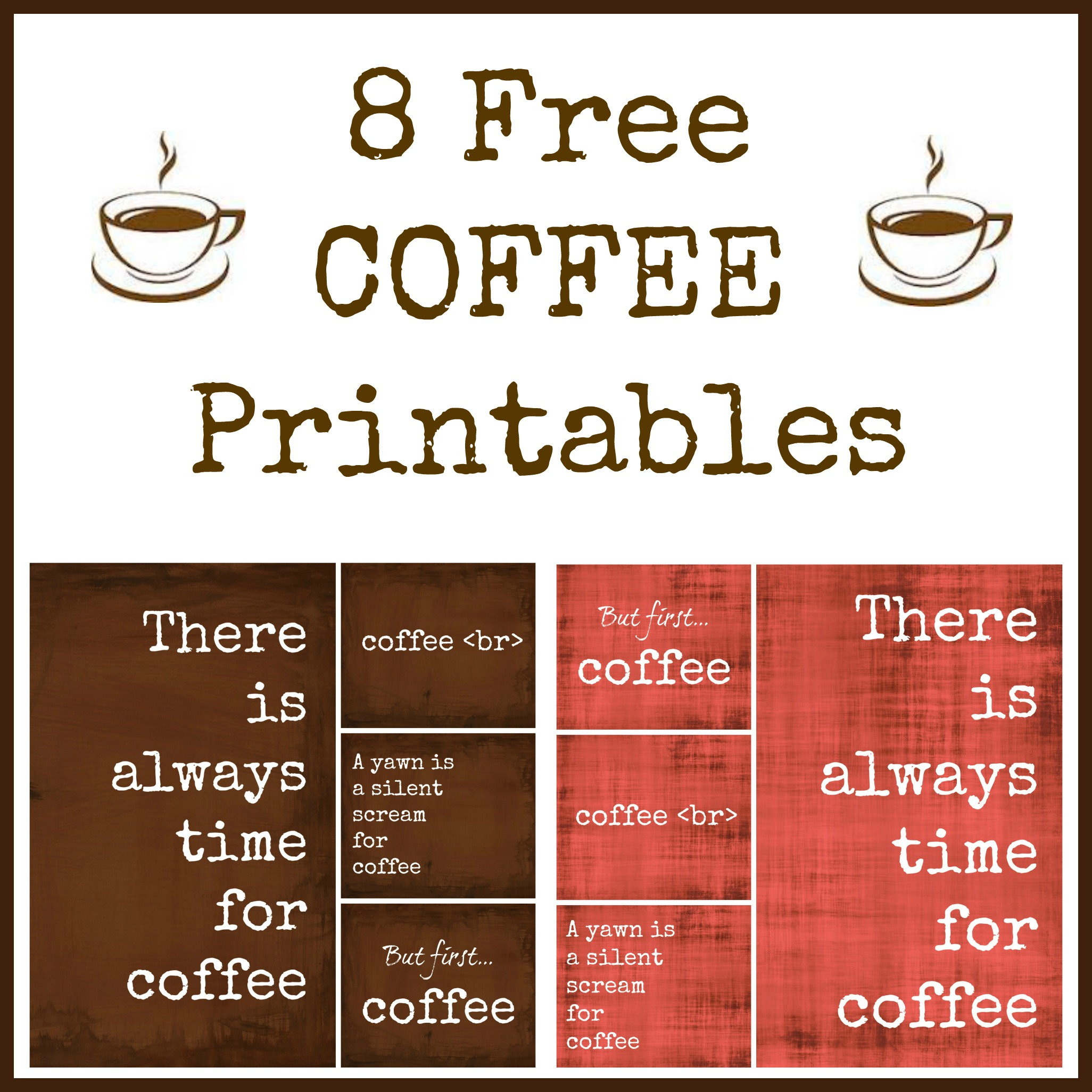 8 Free Coffee Printables - - Free Printable Coffee Bar Signs