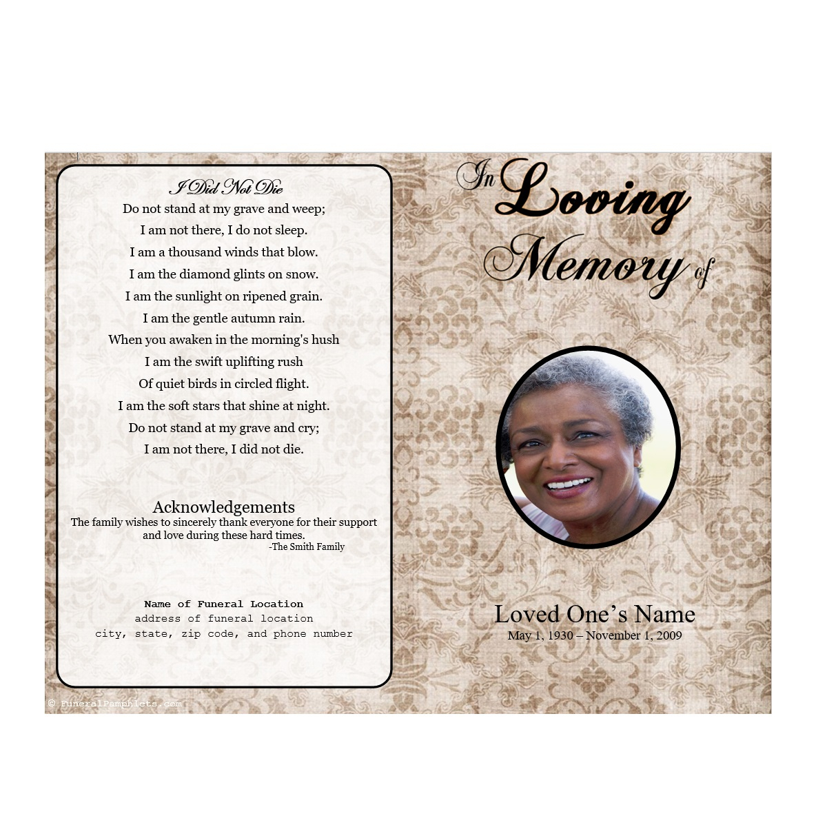 8 Free Funeral Program Template Microsoft Word  Programs Sample - Free Printable Funeral Programs