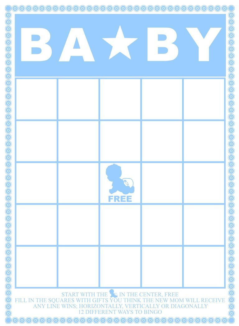 A Blue And White Baby Shower Bingo Card. | Baby Shower | Pinterest - Free Printable Baby Shower Bingo