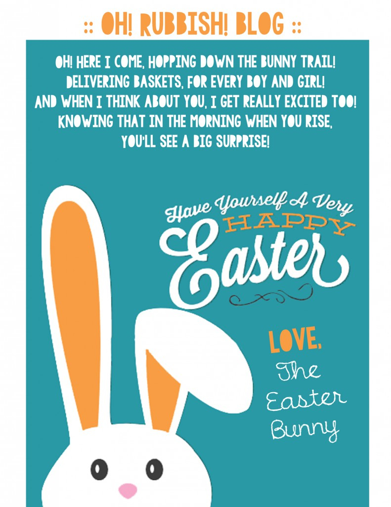 A Letter From The Easter Bunny :: Printable Easter Bunny Poem - Free Printable Poetry Posters