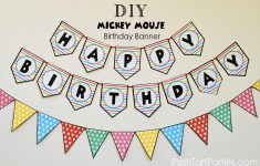 A Mickey And Minnie Mouse Party – Free Printable Happy Birthday - Free Printable Happy Birthday Banner