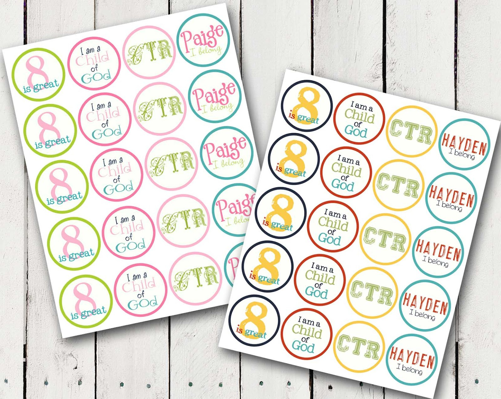 A Pocket Full Of Lds Prints: Ctr Cupcake Toppers - Free Diy Printable - Baptism Cupcake Toppers Printable Free