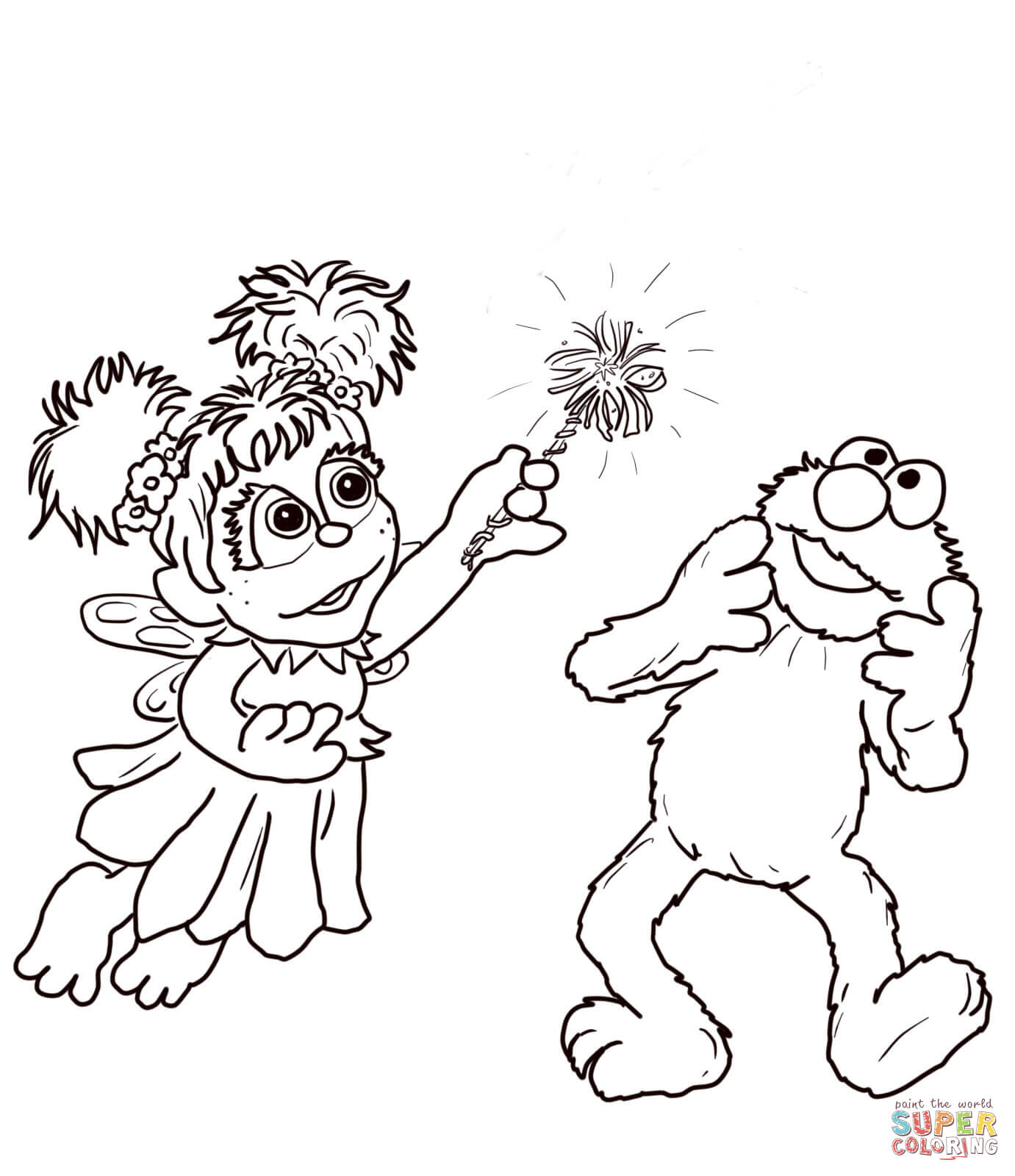Abby Cadabby And Elmo Coloring Page | Free Printable Coloring Pages - Elmo Color Pages Free Printable