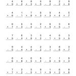 Adding And Subtracting Single Digit Numbers (A) | Math | Addition   Free Printable Math Worksheets Addition And Subtraction