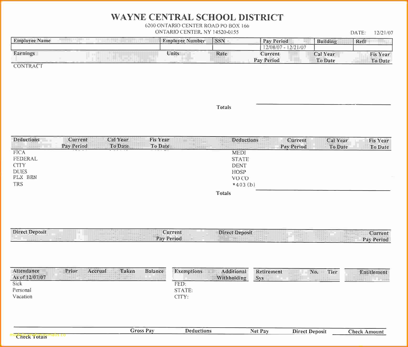 Adp Check Stub Template