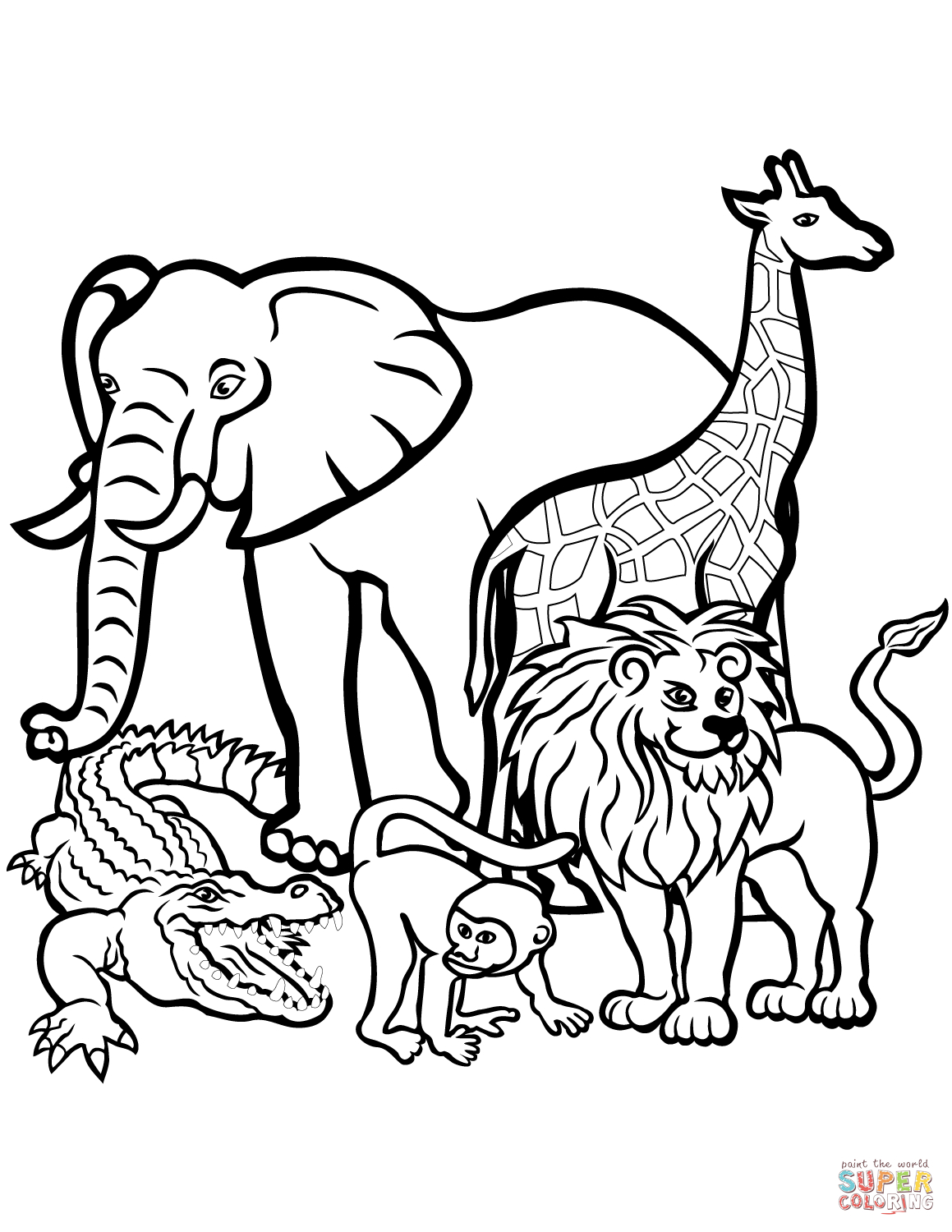 African Animals Coloring Page | Free Printable Coloring Pages - Free Printable Animal Coloring Pages