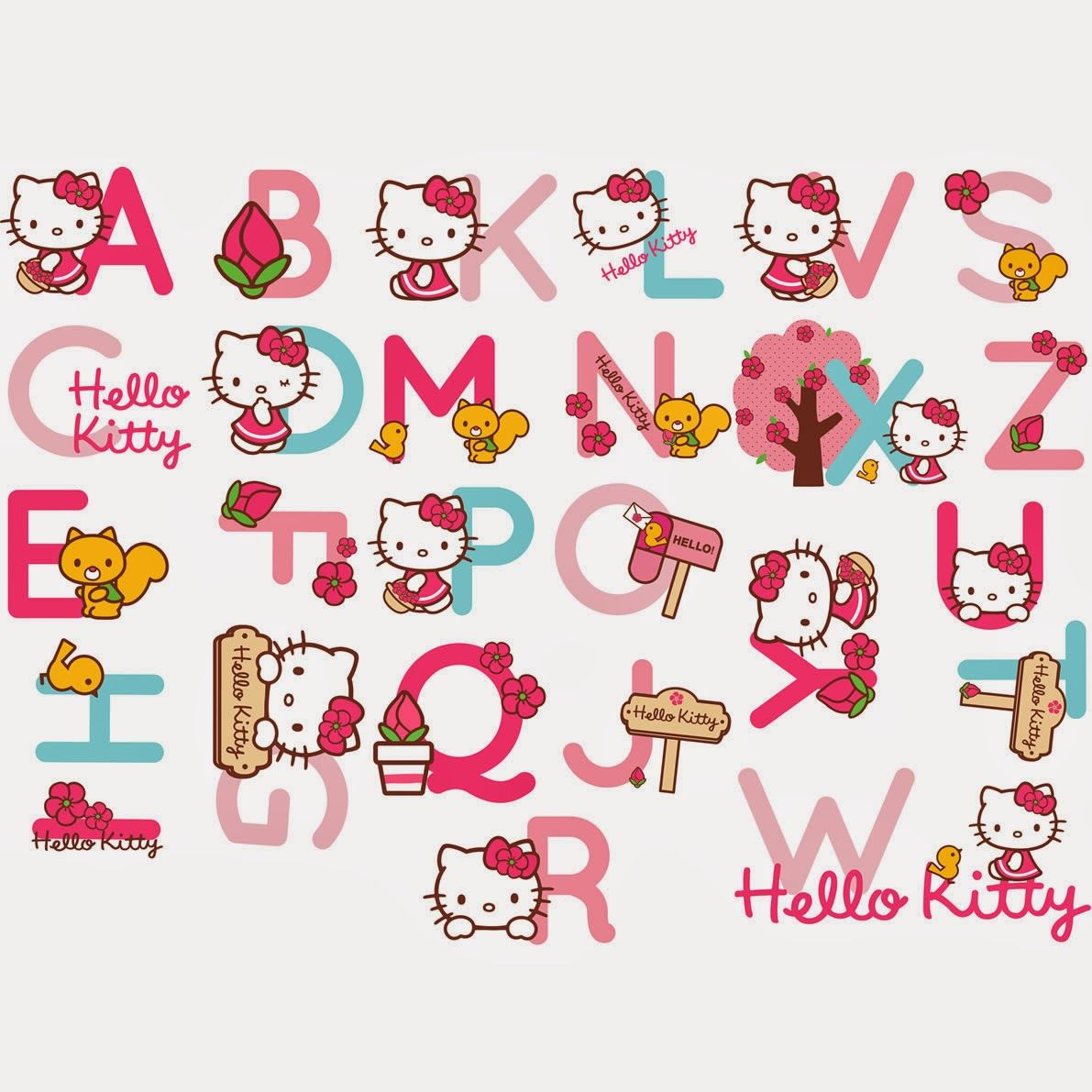 Alfabeto De Hello Kitty Con Accesorios. | 卡通凱蒂喵~ | Sanrio Hello - Free Printable Hello Kitty Alphabet Letters