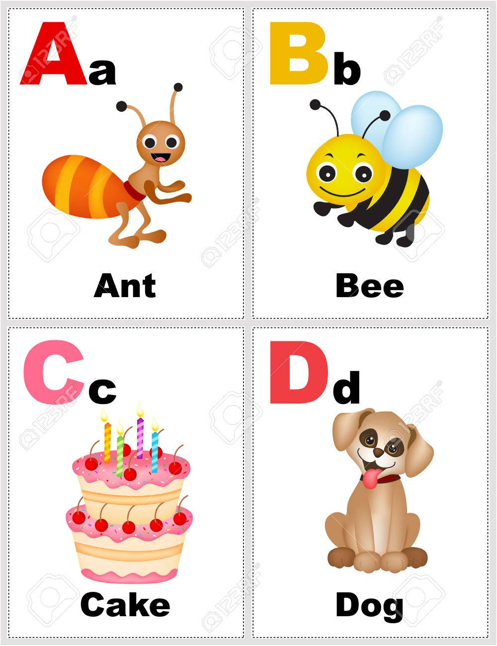 Alphabet Printable Flashcards Collection With Letter A,b,c,d - Free Printable Alphabet Flash Cards