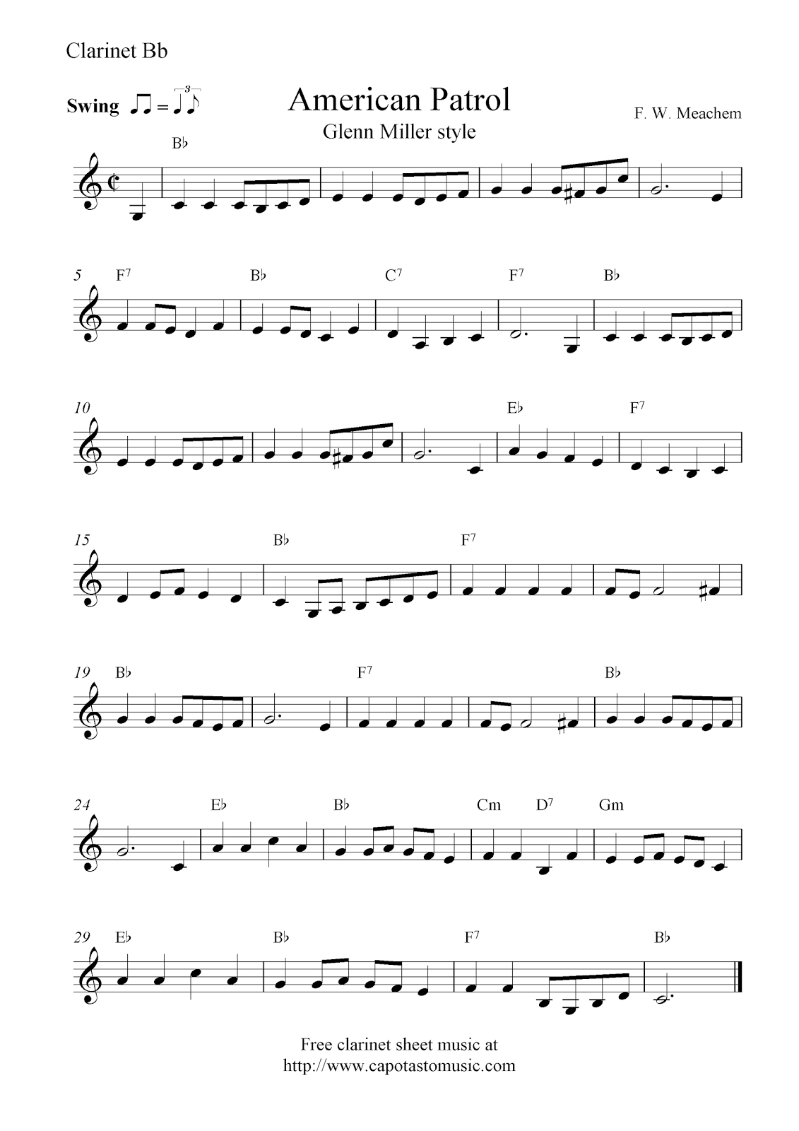 Free Printable Clarinet Music - Free Printable