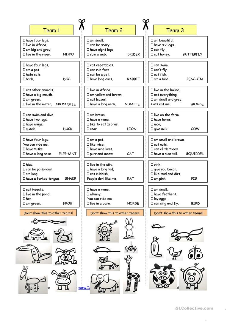 Animal Riddles 1 (Easy) Worksheet - Free Esl Printable Worksheets - Free Printable Riddles