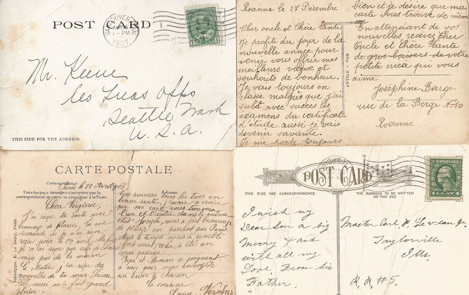 Antique Images: Free Printable Background: Vintage Postcard Back - Free Printable Background Pages