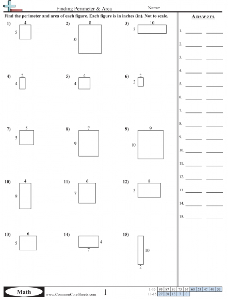 Area &amp;amp; Perimeter Worksheets With Free Printable Perimeter Worksheets - Free Printable Perimeter Worksheets 3Rd Grade