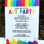 Art Birthday Party Theme Printables | Paint Party   Free Printable Event Invitations