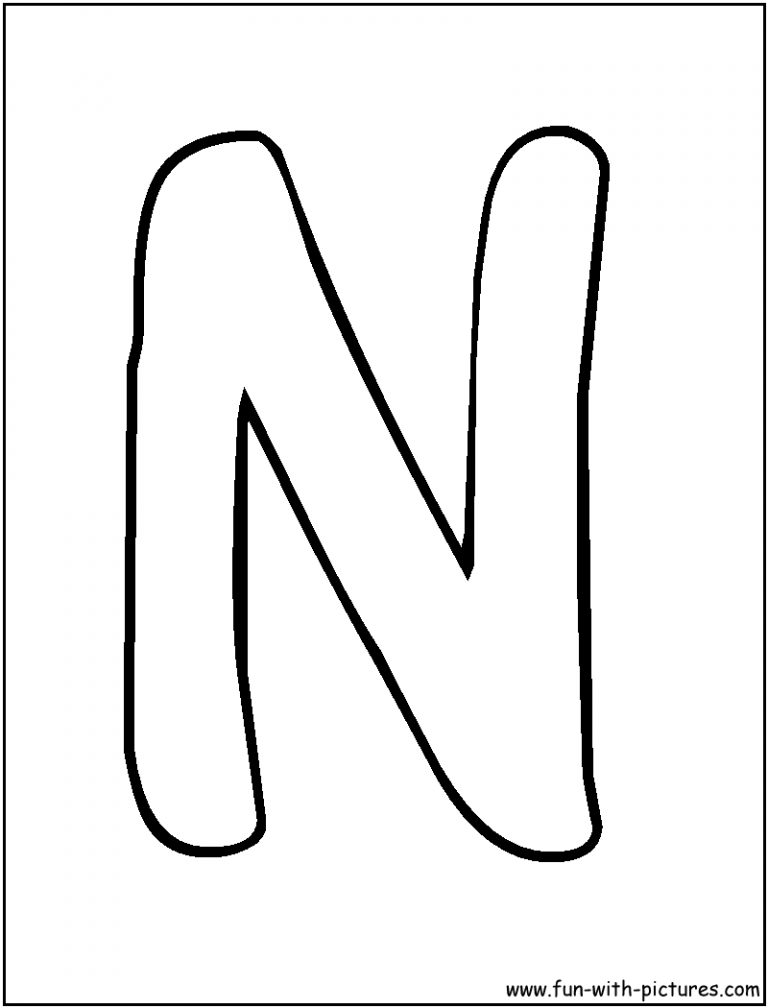 Art Projects For Letter N | Bubble Letters N Coloring Page Letter ...