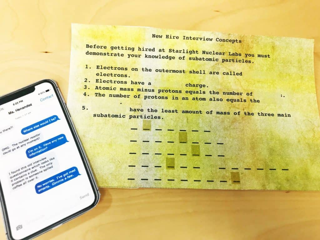 Atoms- Science Escape Room | Kesler Science - Free Printable Escape Room Game