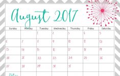 August 2017 Calendar Printable Cute | Hauck Mansion - Free Printable August 2017