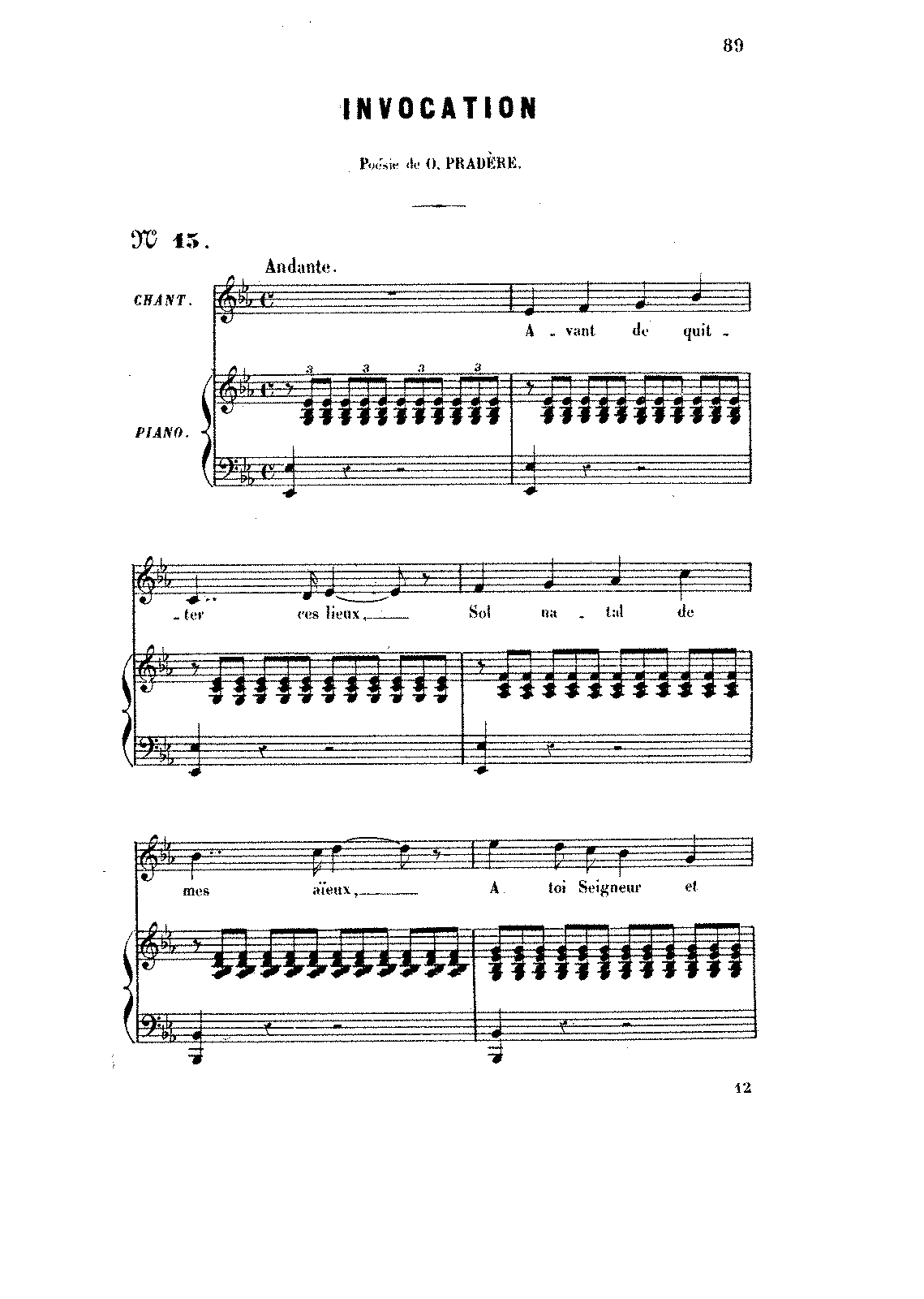 Avant De Quitter Ces Lieux, Cg 4F (Gounod, Charles) - Imslp/petrucci - Free Printable Sheet Music For Voice And Piano