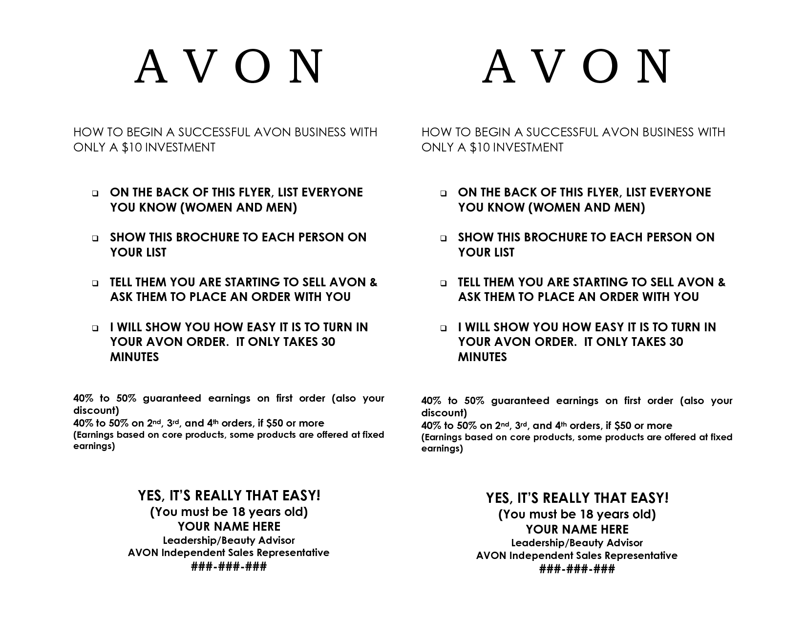 Printable Avon 10 Off Voucher Template