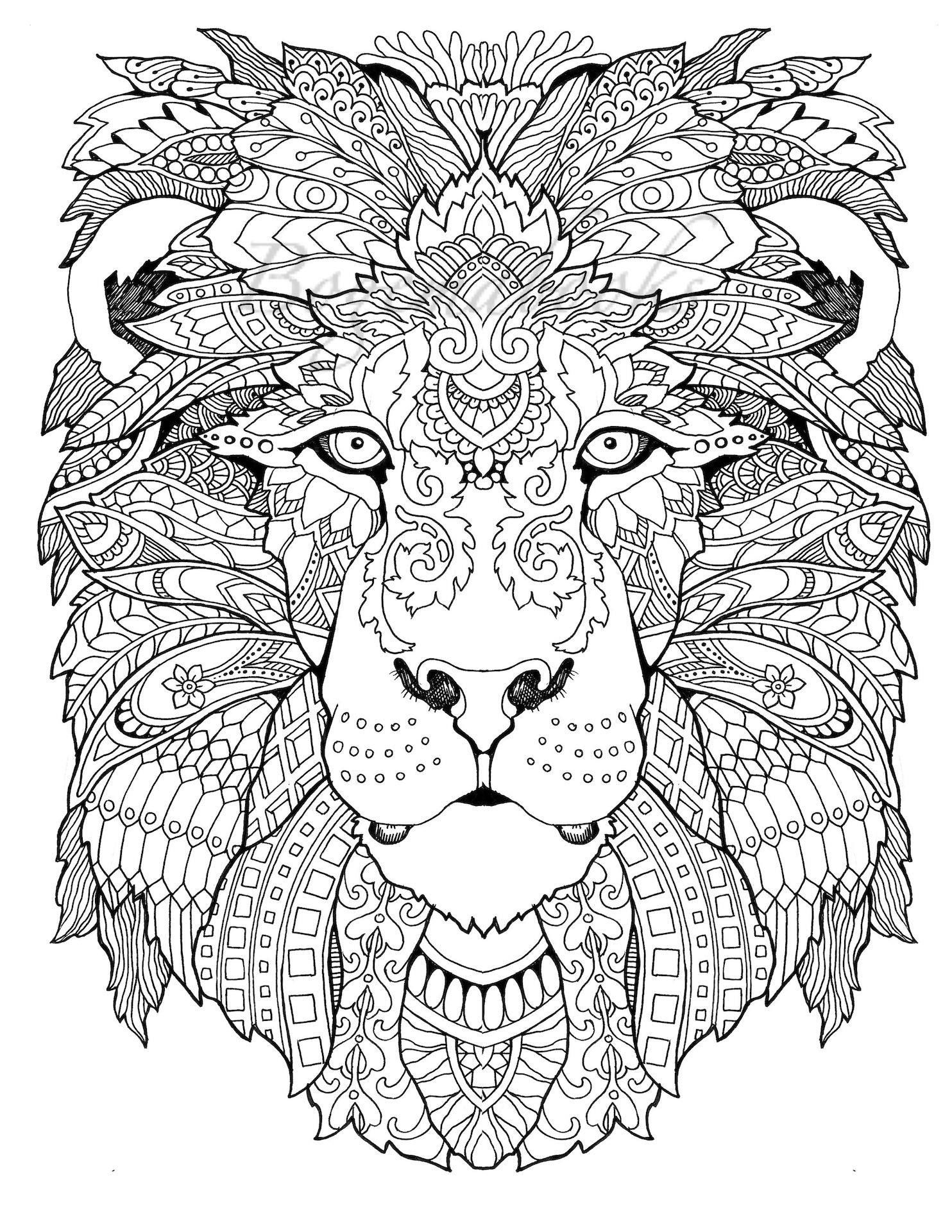 Awesome Animals Adult Coloring Book Coloring Pages Pdf | Awesome - Free Printable Mandalas Pdf