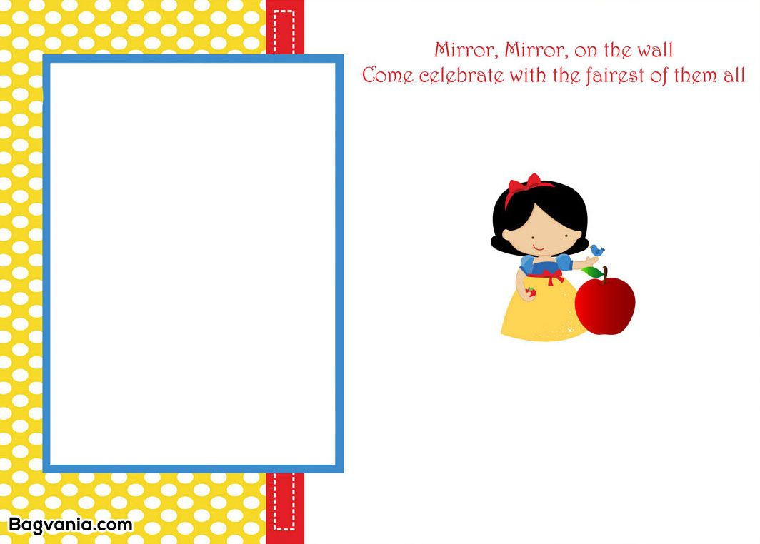 Awesome Free Printable Snow White Birthday Invitations | Bagvania - Snow White Invitations Free Printable