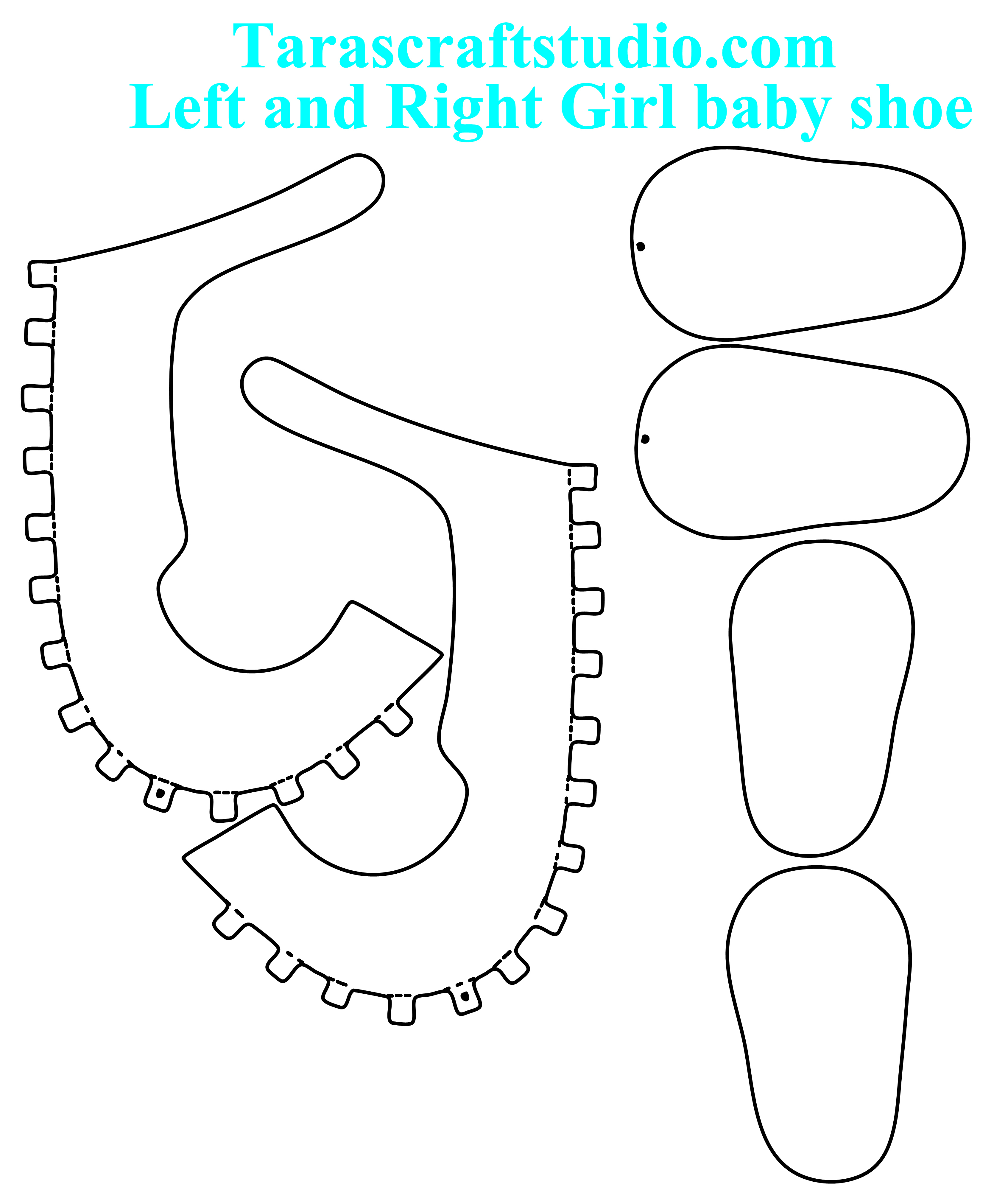 Baby Boy And Baby Girl Shoes With Cutting Files And Assembly - Free Printable Shoe Print Template