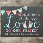 Baby / Pregnancy Announcement We're Adding A Little More Love To Our   Free Printable Pregnancy Announcement Cards