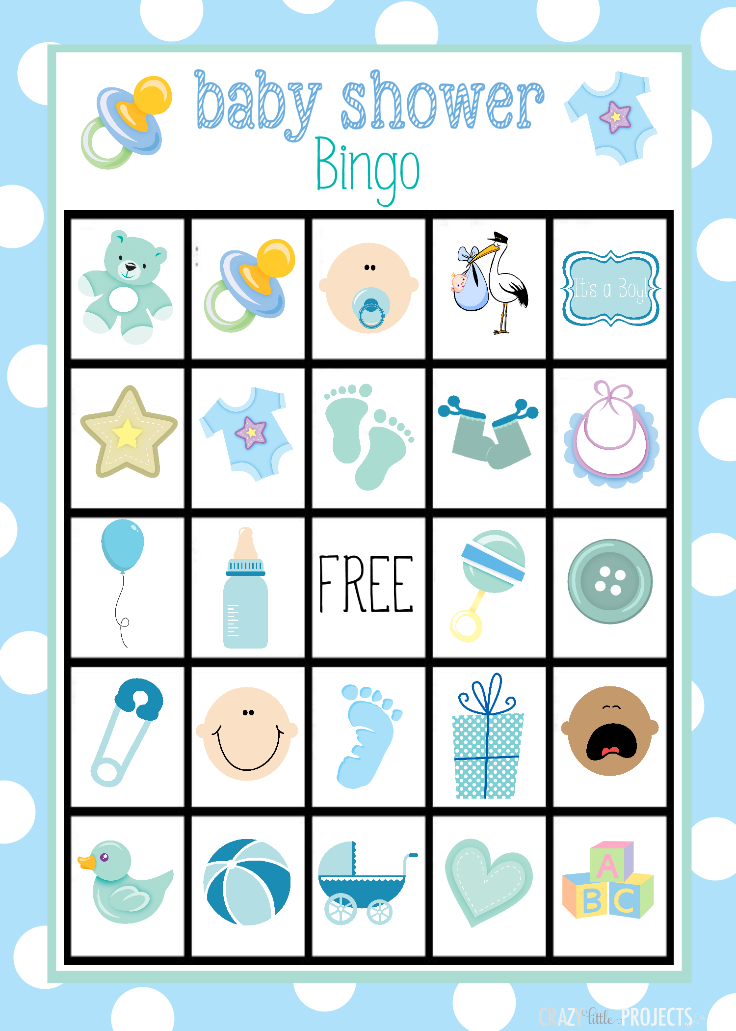 Baby Shower Bingo Cards - Free Printable Baby Shower Bingo Cards