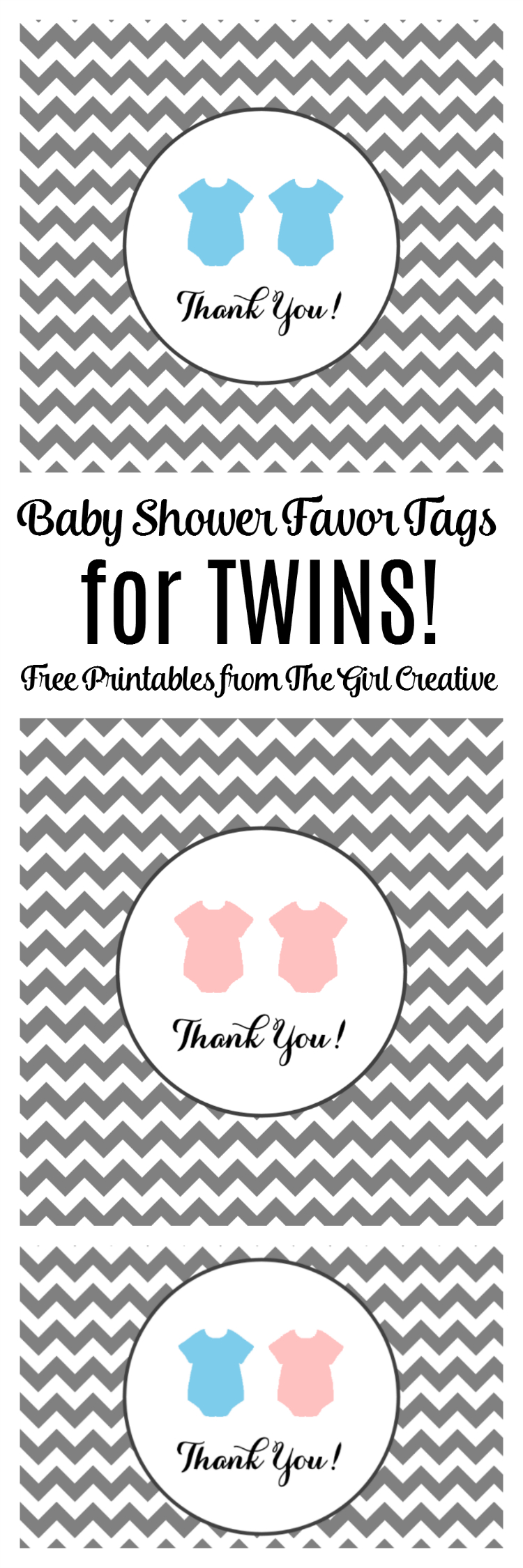 Baby Shower Favor Tags For Twins - The Girl Creative - Free Printable Baby Shower Favor Tags