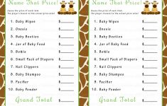 Baby Shower. Games For A Baby Shower: Baby Shower That Price Game - Free Printable Baby Shower Games For Twins