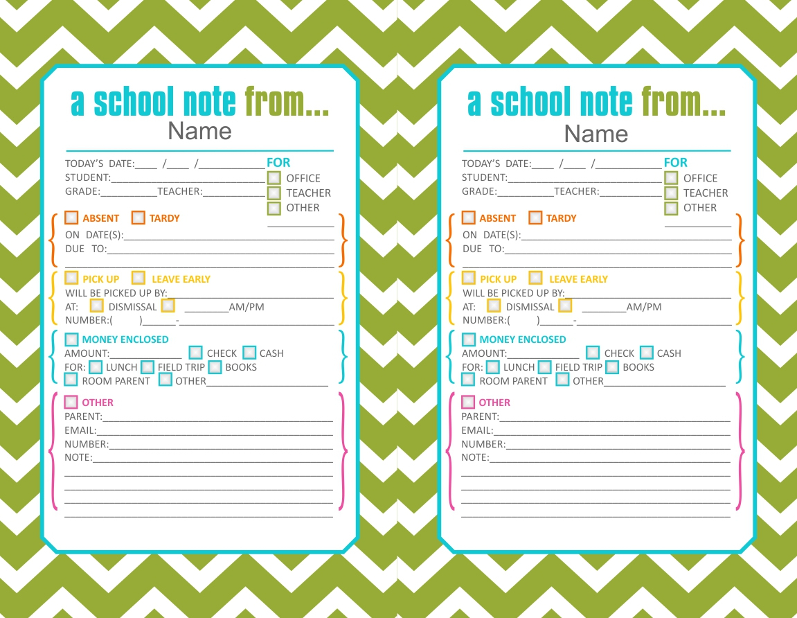 Back-To-School Printables – Clairebella Studio - Free Printable School Notes