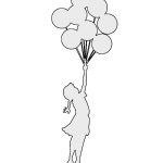 Banksy Stencils Printable | Banksy Flying Balloon Girl Stencil   Free Printable Stencils For Painting