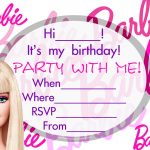 Barbie Birthday Invitations Templates | Margie's Pins   Free Printable Barbie Birthday Party Invitations