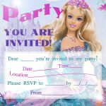 Barbie Coloring Pages: Barbie Printable Invitations For A Party   Free Printable Barbie Birthday Party Invitations