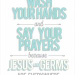 Beachy Summer Bathroom Makeover + Free Bathroom Printable Regarding   Wash Your Hands And Say Your Prayers Free Printable