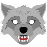 Big Bad Wolf Mask Template | Free Printable Papercraft Templates   Free Printable Wolf Mask