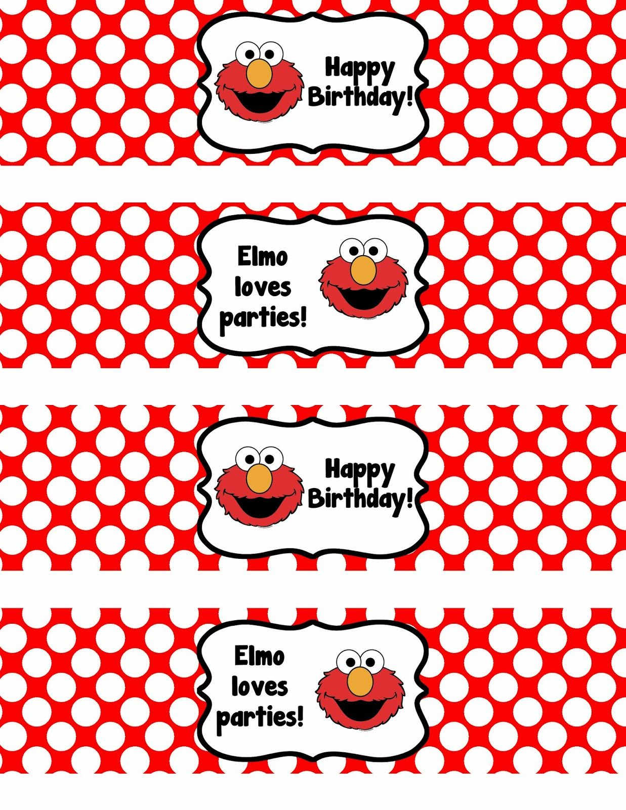 Binge Crafter: Free Printable: Elmo Happy Birthday Water Bottle - Free Printable Water Bottle Labels For Birthday