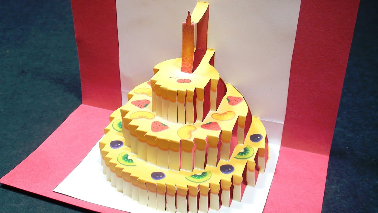 Birthday Cake Pop Up Card (Happy Birthday Kirigami) | Free Template - Free Printable Kirigami Pop Up Card Patterns