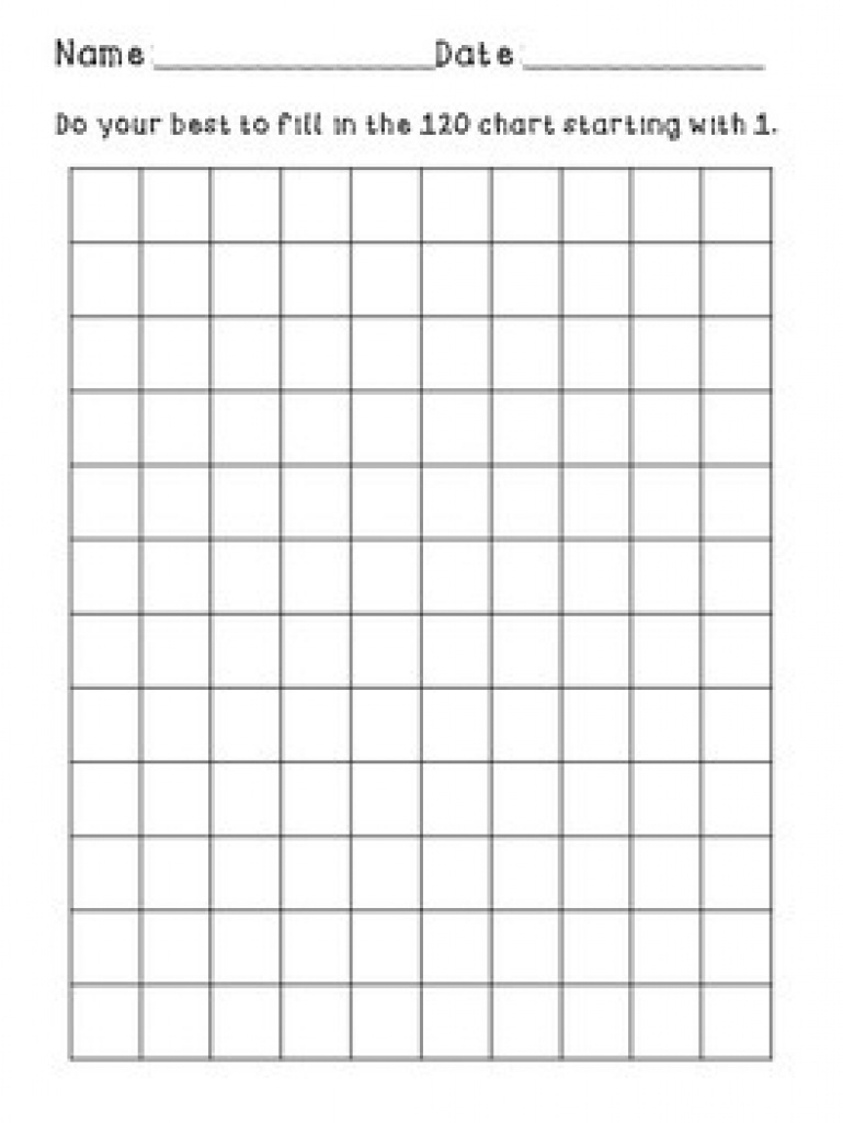 Blank 120 Chartkali Schoonmaker | Teachers Pay Teachers Intended For - Free Printable Blank 1 120 Chart