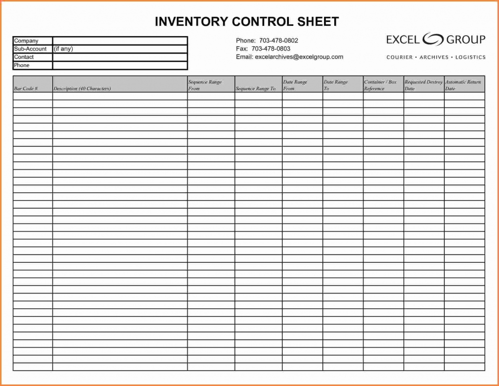 Blank Inventory Sheets Printable Unique Inventory List Template Pdf - Free Printable Inventory Sheets