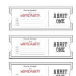 Blank Movie Ticket Invitation Template | Escort, Place Cards And   Free Printable Movie Themed Invitations