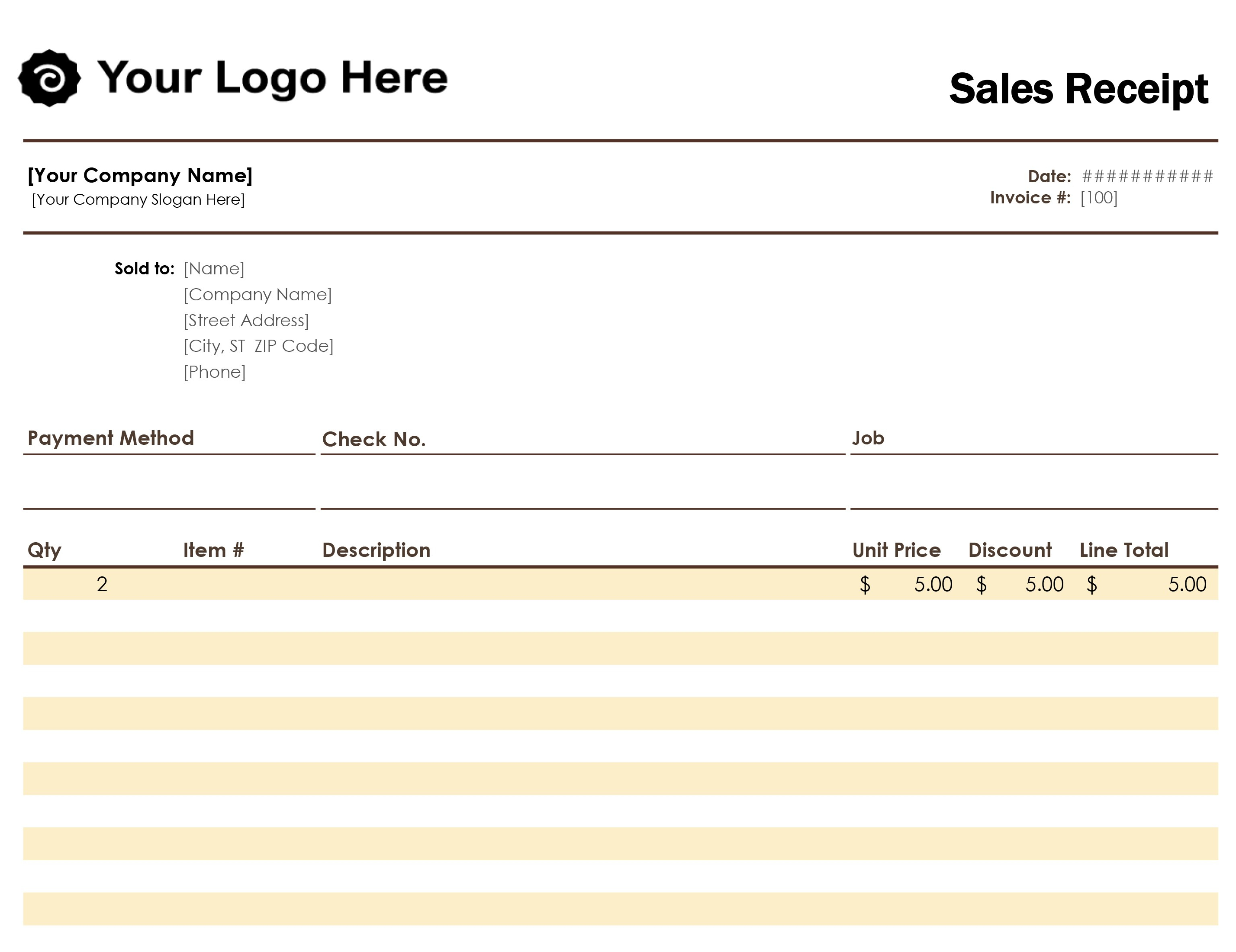 Blank Receipt Template Word Invoice Pdf Beautiful Free Rent - Free Printable Receipts